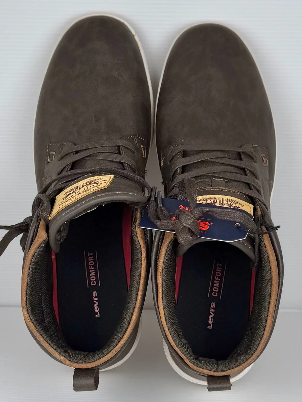 Levi’s Men’s Brown Mid Top Casual Boots Sneakers NWT Size 12 Comfort Insole